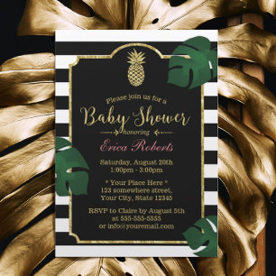 Invitation Baby shower hawaïen d'ananas tropique moderne