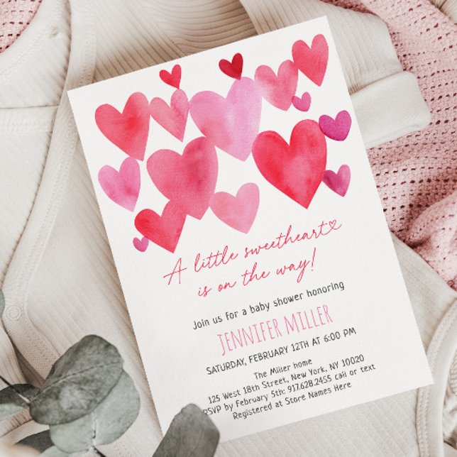 Invitation Baby shower Heart Little Swetheart (Créateur téléchargé)