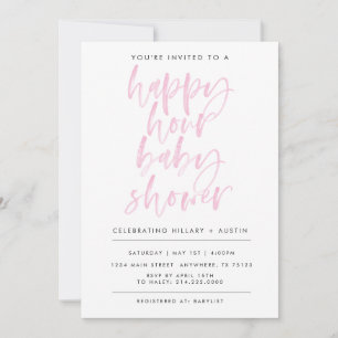 Invitation Baby shower HEUREUX HOUR - ROSE