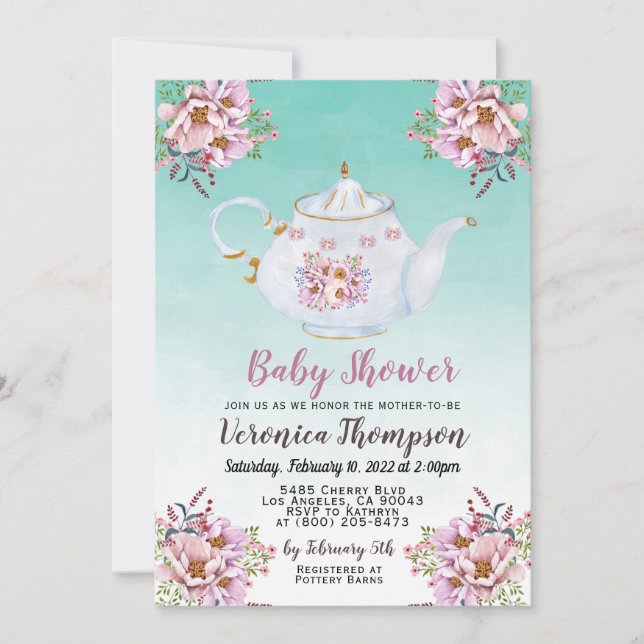Invitation Baby shower High Tea Party (Devant)
