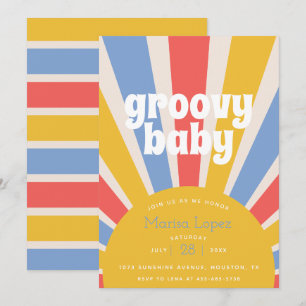 Invitation Baby shower Hippie bébé super