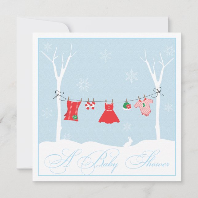 Invitation Baby shower Hiver (Devant)