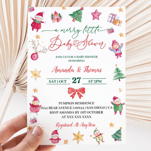 Invitation Baby Shower Hivernal Joyeux  (Créateur téléchargé)