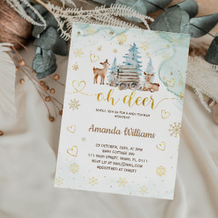 Invitation Baby shower hivernal Oh Deer