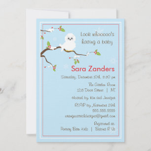 Invitation Baby shower - Hivernale Baby Owl