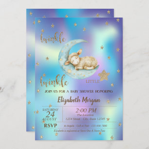 Invitation Baby shower holographique Twinkle Little Sheep Sta