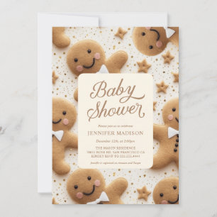 Invitation Baby shower Homme de Noël Gingerpain