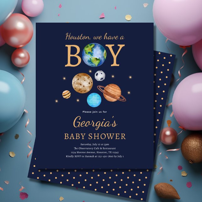 Invitation Baby shower 'Houston We have a Boy' (Créateur téléchargé)