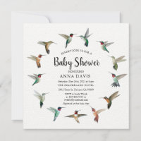 Invitation Baby shower Hummingbirds
