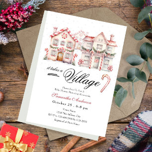Invitation Baby Shower Il faut un village Hiver