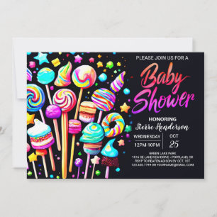 Invitation Baby shower Imaginaire de bonbons