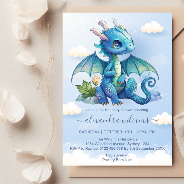 Invitation Baby shower Imaginaire Dragon (Créateur téléchargé)