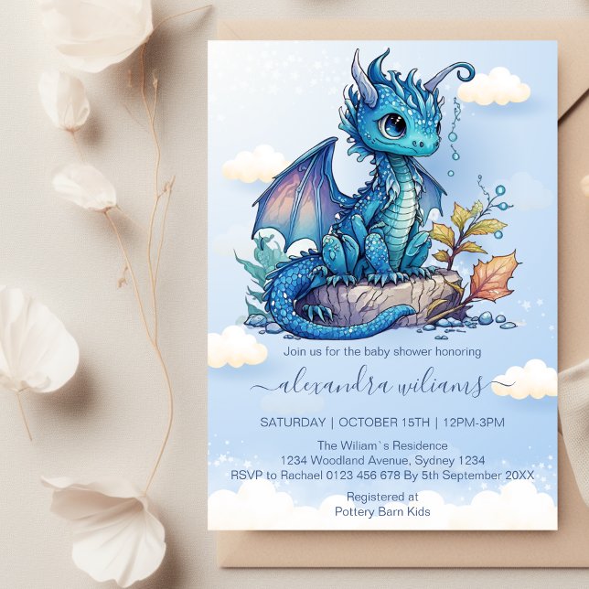 Invitation Baby shower Imaginaire Dragon (Créateur téléchargé)