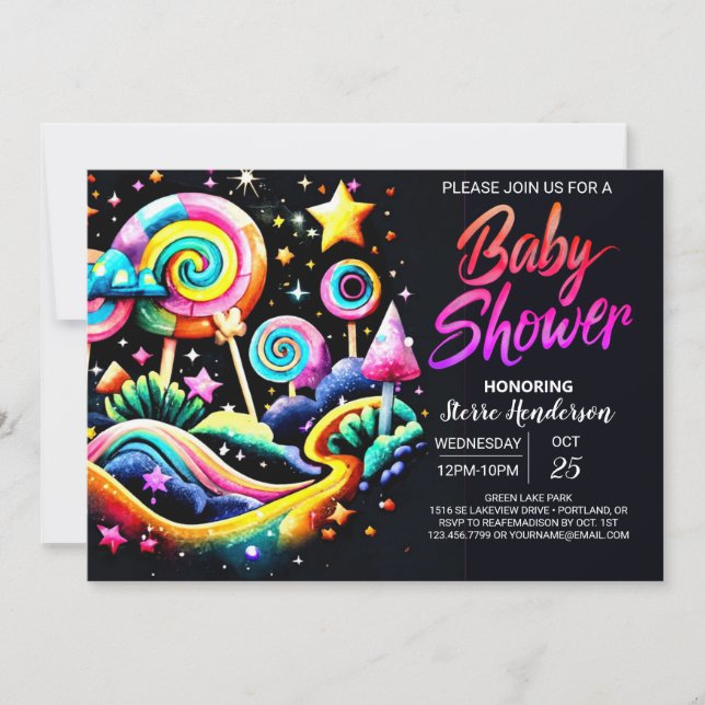 Invitation Baby shower Imaginaire Lollipop (Devant)