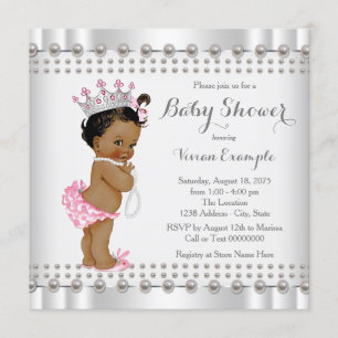 Invitation Baby shower indien hispanique de la Princesse Pear