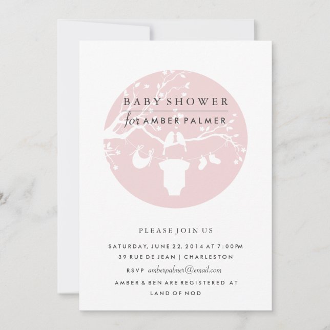 Invitation Baby shower Inséparable moderne (Devant)