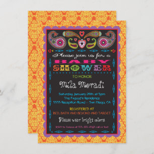Invitation Baby shower inspiré par l'Inde de Bollywood