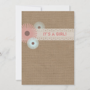 Invitation Baby shower inspirée par Burlap