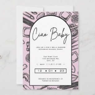 Invitation Baby shower italien, Ciao Baby, Genre Neutre