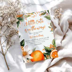 Invitation Baby shower italien de Citrus orange Little Cutie