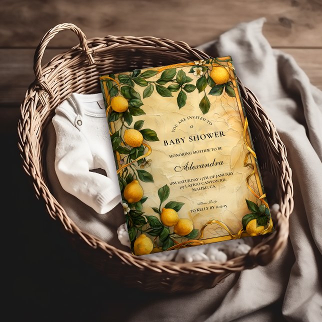 Invitation Baby Shower Jardin au Citron Doux (Créateur téléchargé)