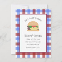 Baby shower Jardin barbecue Hamburger Plaid