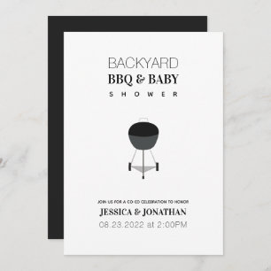 Invitation Baby shower Jardin BBQ Co-Ed Couples Simple
