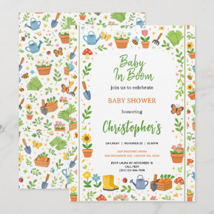 Invitation Baby Shower Jardin de Bébé en Fleur Fleurs Migno