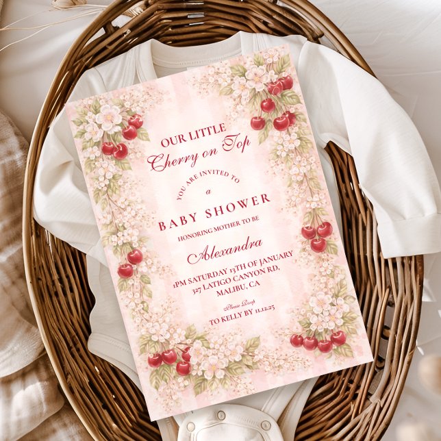 Invitation Baby Shower Jardin de Cerisiers Douce (Créateur téléchargé)