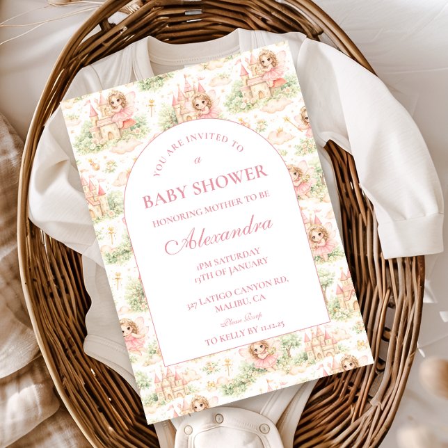 Invitation Baby Shower Jardin de Fées Rose (Créateur téléchargé)