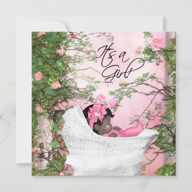 Invitation Baby Shower Jardin de Roses Roses (Devant)