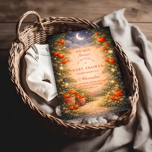 Invitation Baby Shower Jardin de Tomates Vintage (Créateur téléchargé)