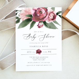 Invitation BABY SHOWER Jardin Floral Rose-Dusty MONET