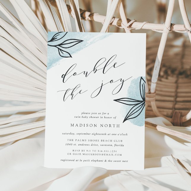 Invitation Baby shower Jardin Secret Twins (Créateur téléchargé)