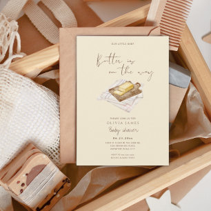 Invitation Baby shower jaune beurre chic