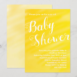 Invitation Baby shower Jaune Clair Neutre Genre Co-Ed