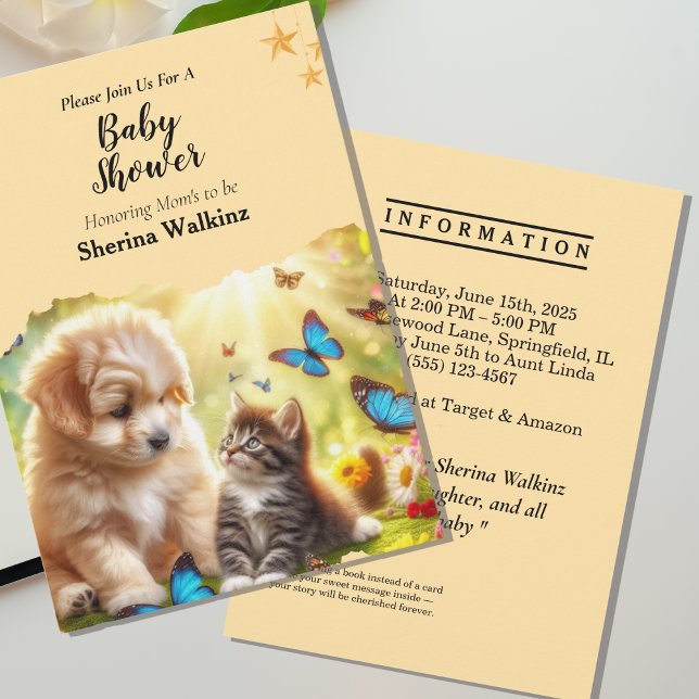 Invitation Baby shower jaune mignon personnalisé (Créateur téléchargé)