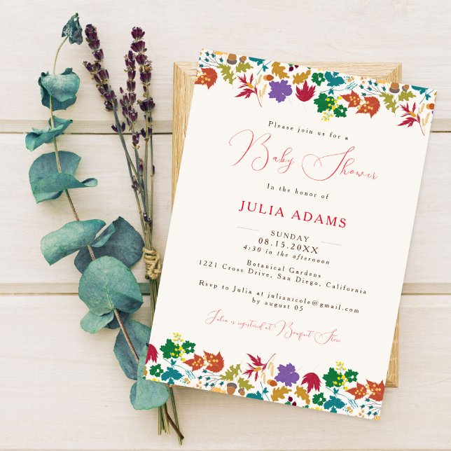 Invitation Baby Shower Jaune Moutarde de Printemps Fleur Viol (Créateur téléchargé)