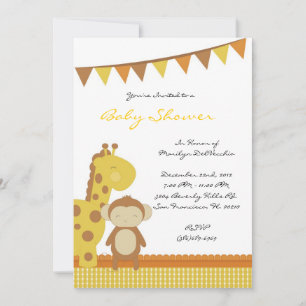 Invitation Baby shower Jaune sucré