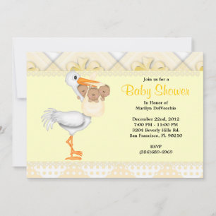 Invitation BABY SHOWER Jaune sucré