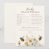 Baby shower Jeu Prédictions Conseils Voeux