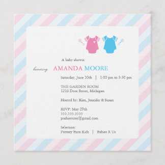 Invitation Baby shower jumeau