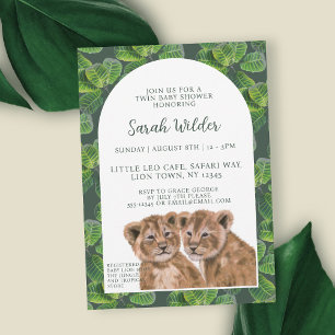 Invitation Baby shower jumeau de la Jungle tropica