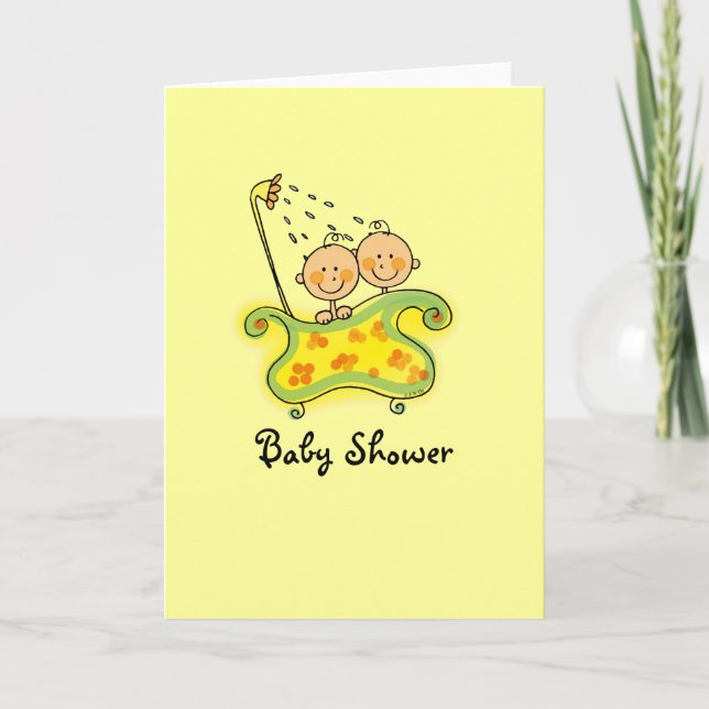 Invitation Baby shower (jumeaux) (Devant)