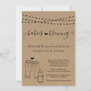 Invitation Baby shower jumeaux de Baby Brewing Couple