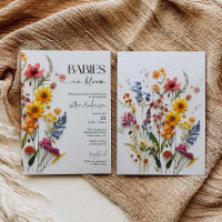 Invitation Baby shower Jumeaux Fleur sauvage Press