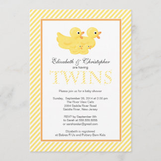 Invitation Baby shower Jumeaux Jumeaux Jumeaux