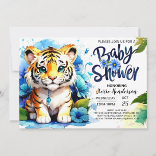 Invitation Baby shower Jungle Adventure Tiger