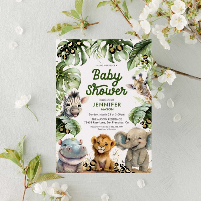 Invitation Baby shower Jungle Safari (Créateur téléchargé)