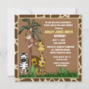 Invitation Baby shower Jungle Safari